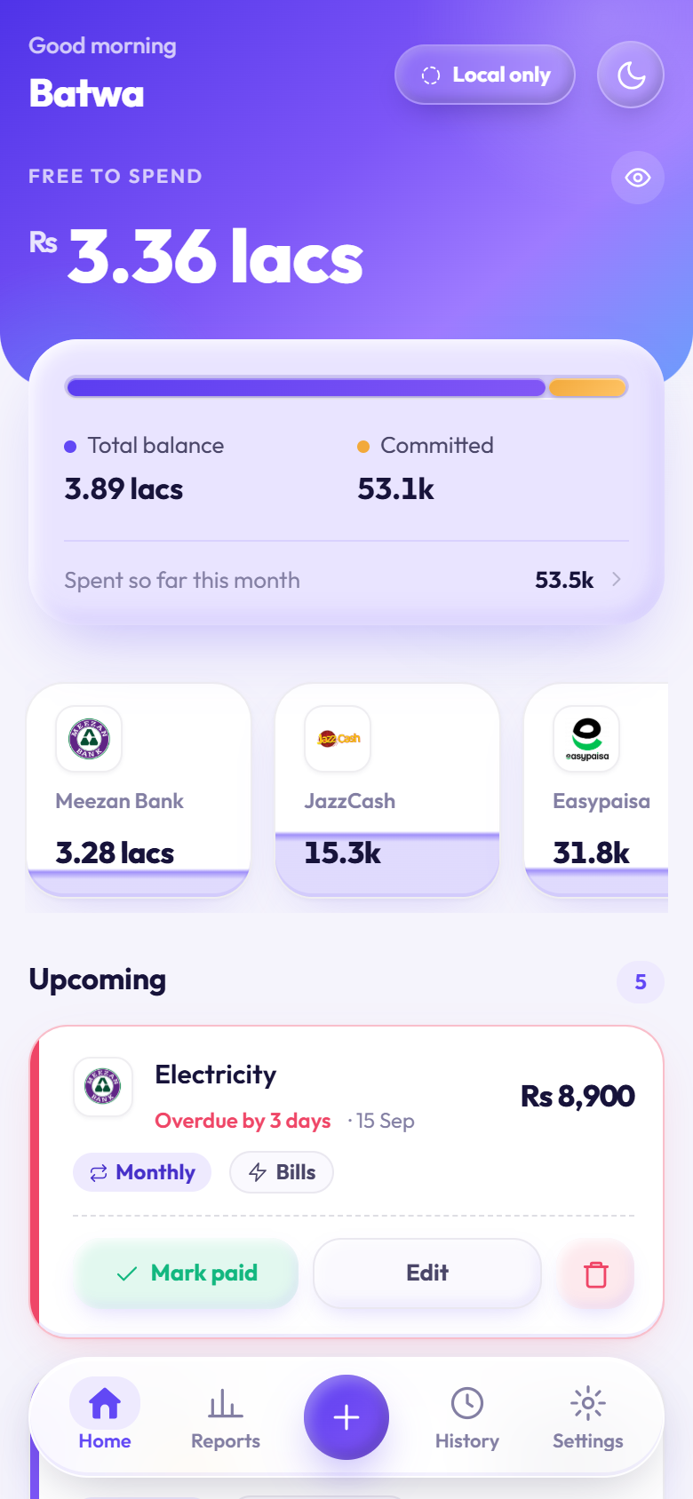 Batwa — Personal Budget, as it opens in a browser tab
